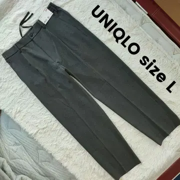 UNIQLO L 사이즈 턱 와이드 팬츠 미사용 새상품 그레이 468743