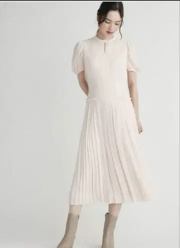 새상품급 셀포드 2022s 플리츠 쉬폰 롱 원피스 드레스