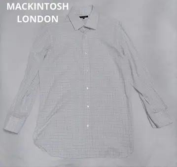 MACKINTOSH LONDON 체크 무늬 긴팔 셔츠 화이트/그레이