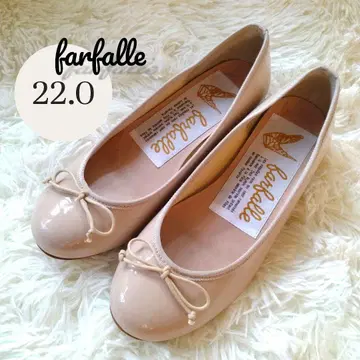 새상품급 farfalle 에나멜 로우힐 핑크 베이지 3cm 높이