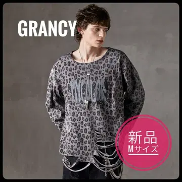 [ 미사용 새상품 ] Grancy 올 패턴 큐빅 그래픽 롱 T