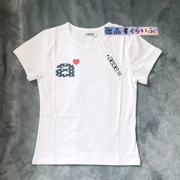 AEAE 화이트 반팔T셔츠 하트 도트