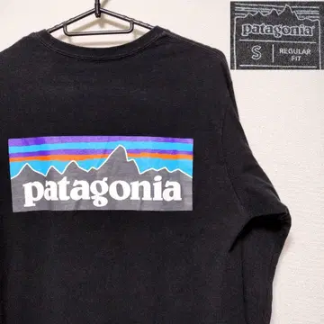 파타고니아 롱 T 긴팔 티셔츠 롱 슬리브 patagonia 로고 블랙