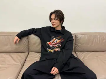 ZARA 자라 드래곤 자카드 피케 셔츠 니트 L