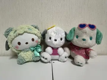 포차코 봉제 인형 3종 세트 알로하 봉제 인형 복슬복슬 팬더 봉제 인형