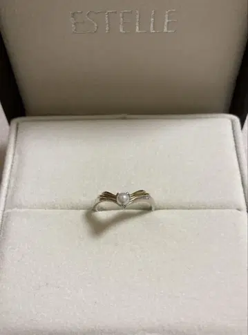 925 10K 빈티지 콤비 반지 펄 약 10호 반지