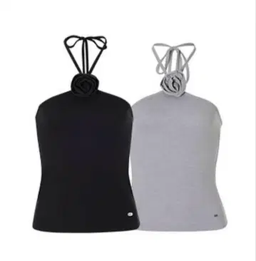 crank ROSE HALTER NECK TOP 그레이