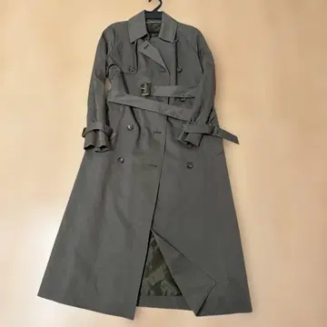 미라 오웬 카키 트렌치코트 더블 브레스트 벨트 포함