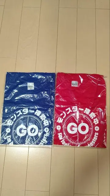 포켓몬 GO? 로고 T셔츠 레드 블루 2장 세트