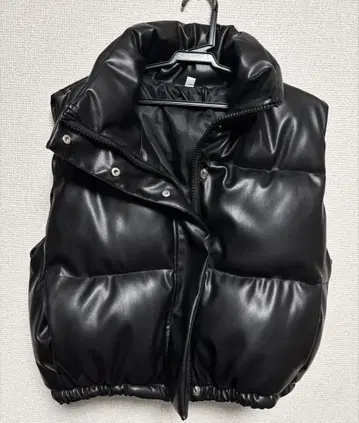 가죽 다운 베스트