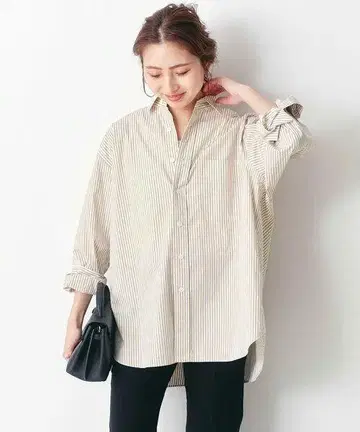 Spick and Span 코튼 브로드 와이드 스퀘어 셔츠