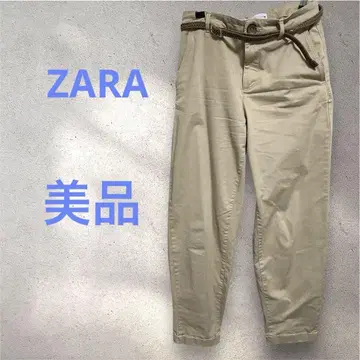 ZARA 베이지 치노 팬츠 릴랙스 핏 벨트 포함