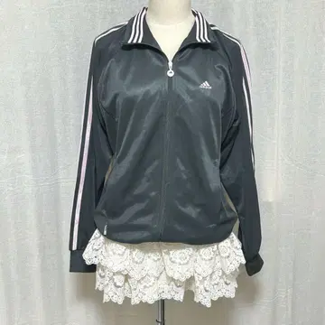 00s 아디다스 트랙 자켓 저리 여성용 그레이 핑크