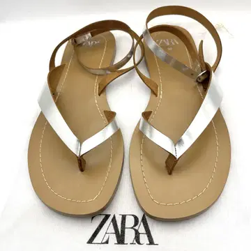 ZARA 샌들 천연 가죽 실버