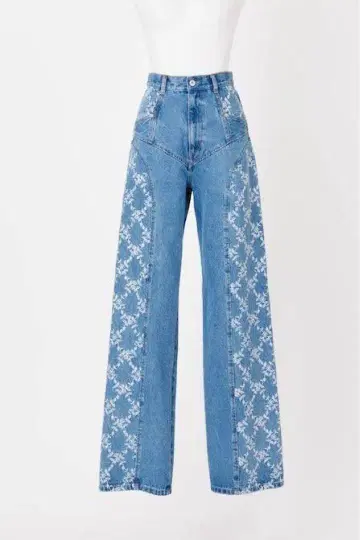 FLOWER EMBROIDERED WIDE JEANS 사이즈 1