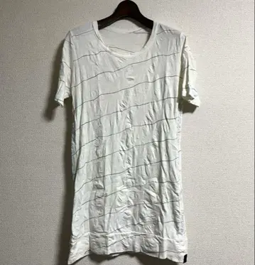 kiryuyrik TWIST BORDER SHIRRING T-SHIRT