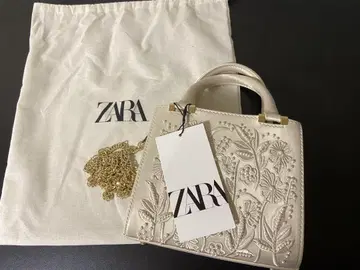 ZARA 핸드백 새틴 펄 자수