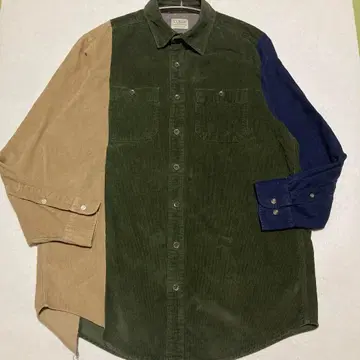 재구축 L.L.Bean 가는 골 코듀로이 긴팔 셔츠 멀티 컬러