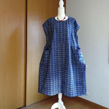 [유카타 리메이크] 프렌치 슬리브의 넉넉한 개더 원피스