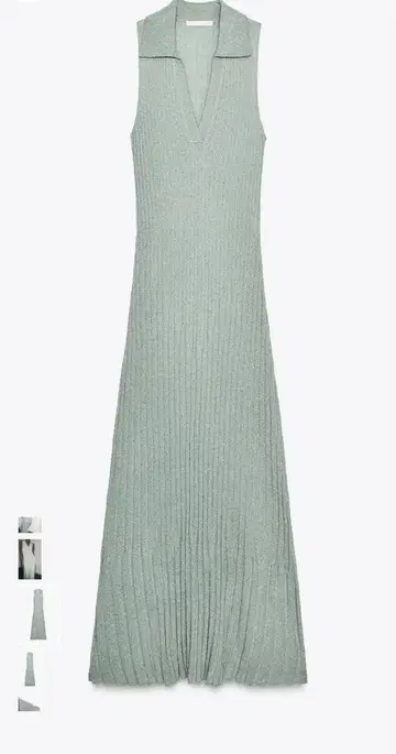 익명 배송 ZARA 롱 기장 컷 아웃 니트 원피스 그린 S 사이즈