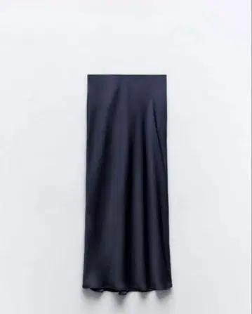ZARA 새틴 스커트 네이비 플레어 롱 스커트 네이비 M