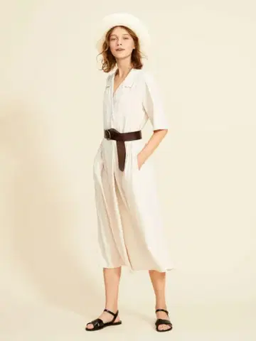 레이온 오픈 카라 원피스 (반팔) 유니클로 UNIQLO 이네스