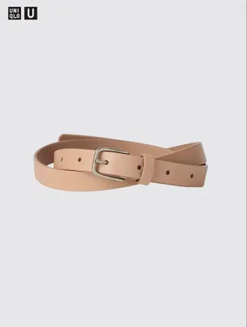 [ 새상품 ] UNIQLO U 내로우 롱 가죽 벨트 L 내추럴