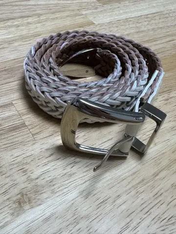 MB 하이엔드 가죽 메쉬 벨트 (실버) 화이트 M 사이즈