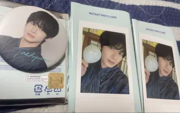 TXT 태현 인스턴트 포토 카드 2장, 캔뱃지 1개