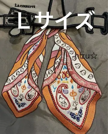 새상품 미사용 라쿠제트 스누피 콜라보 백 스카프 그레이 L