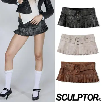 SCULPTOR 플리츠 스커트 미니 스커트