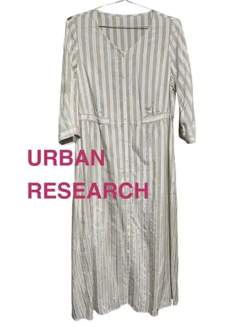 URBAN RESEARCH 스트라이프 7부 소매 셔츠 원피스