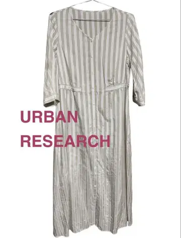 URBAN RESEARCH 스트라이프 7부 소매 셔츠 원피스