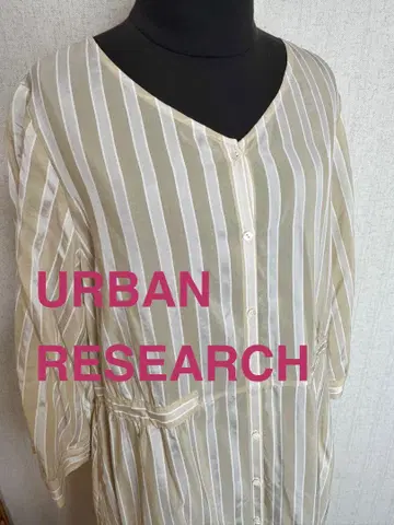 URBAN RESEARCH 스트라이프 7부 소매 셔츠 원피스