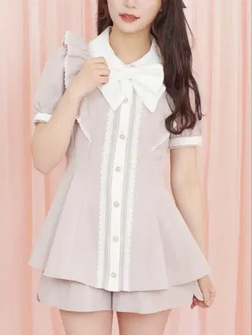 시크릿 허니 펄 옷깃 셋업