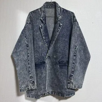 더블 브레스트 데님 자켓
