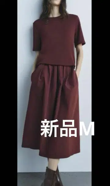ZARA 반팔 원피스 보르도