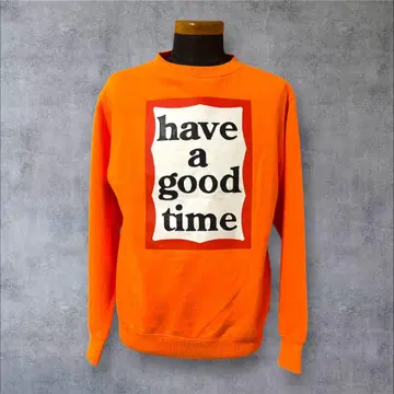 [ have a good time ] 레어 컬러 맨투맨 오렌지 즉시 완판