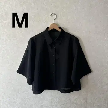 GU 지유 여성용 시어 셔츠 (5부 소매) Q M 사이즈