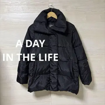 A DAY IN THE LIFE 폴리에스테르 숏 다운 자켓 블랙
