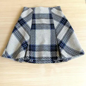 snidel 로빙 체크 미니 스커트 아이보리
