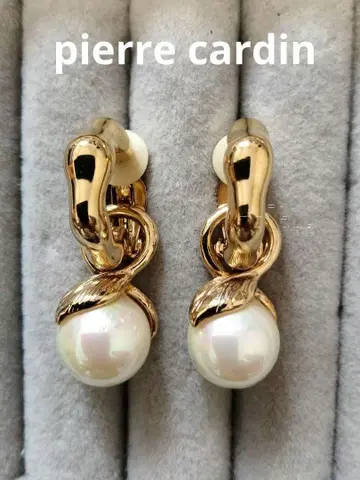 pierre cardin 흔들리는 펄 귀찌 골드 컬러/2WAY