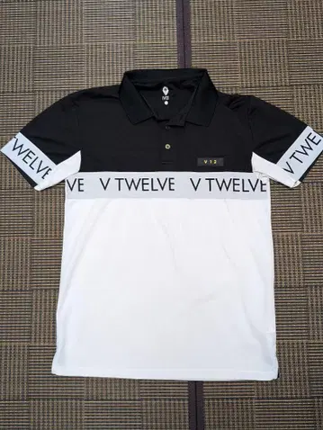 V TWELVE 피케 셔츠 블랙/화이트