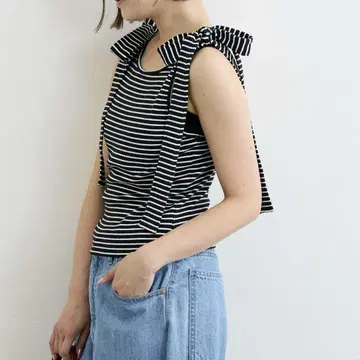 U by SPICK&SPAN 숄더 리본 탱크탑
