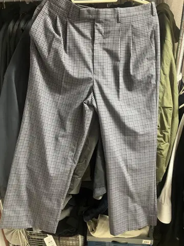 lad musician 체크 슬림 플레어 슬랙스