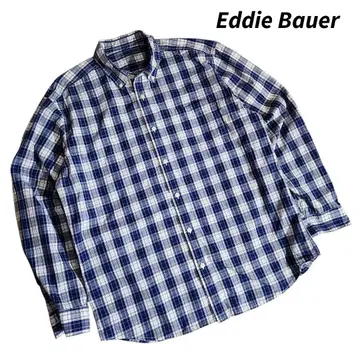 Eddie Bauer 코튼 소재 긴팔 BD셔츠 체크 무늬