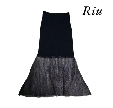 Riu 리브 니트 스커트 롱 스커트 라메 머메이드