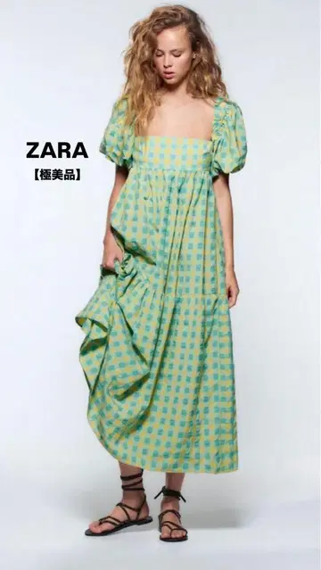 새상품급 Zara 자라 체크 무늬 원피스 롱 원피스
