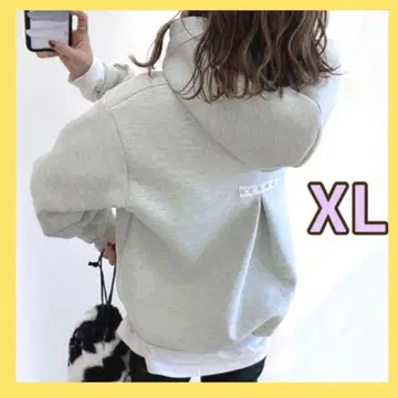 [ 인기 상품 ] XL 그레이 후드 부착 후드티 백 펄 봄 가을