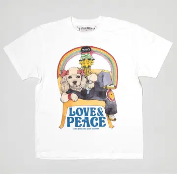 보리스 잡화점 T셔츠 LOVE&PEACE 화이트 XL